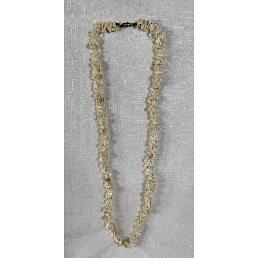 Vintage 1974 Chipped Puka Shell Necklace Surf Beach Classic Barrel Clasp 28”